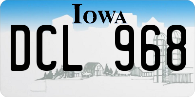 IA license plate DCL968