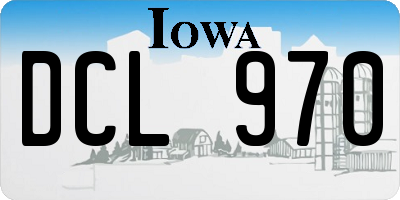 IA license plate DCL970
