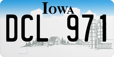 IA license plate DCL971