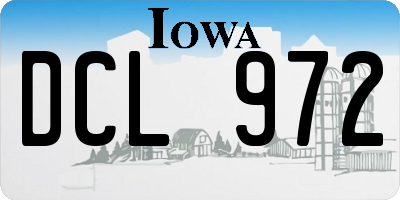 IA license plate DCL972