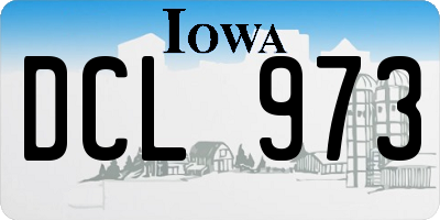 IA license plate DCL973