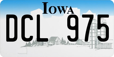 IA license plate DCL975
