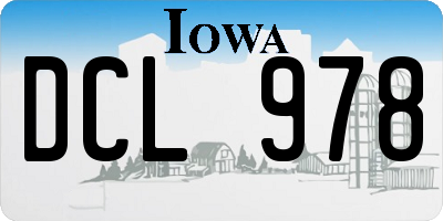IA license plate DCL978