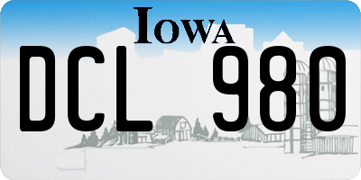 IA license plate DCL980