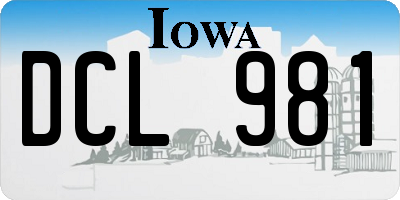 IA license plate DCL981