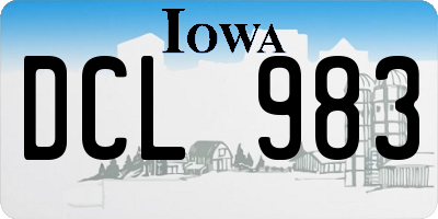 IA license plate DCL983