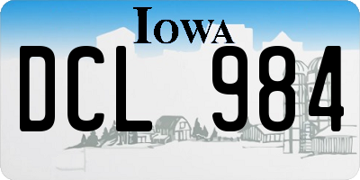 IA license plate DCL984