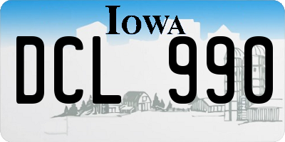 IA license plate DCL990