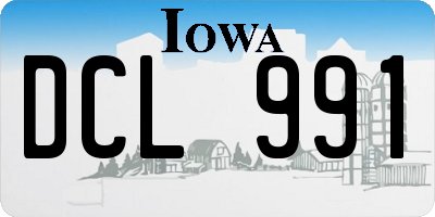 IA license plate DCL991