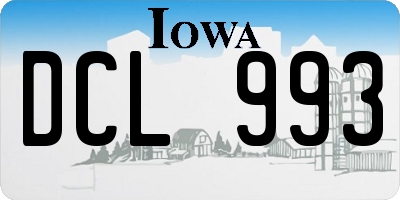 IA license plate DCL993