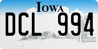 IA license plate DCL994