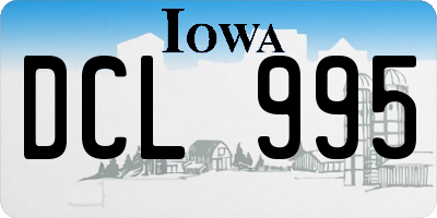 IA license plate DCL995