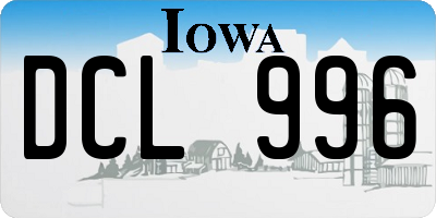 IA license plate DCL996