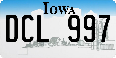 IA license plate DCL997