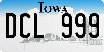 IA license plate DCL999