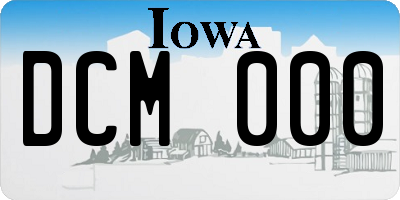 IA license plate DCM000