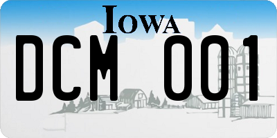 IA license plate DCM001