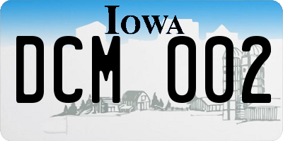 IA license plate DCM002