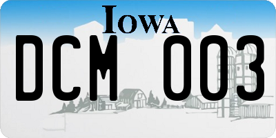 IA license plate DCM003