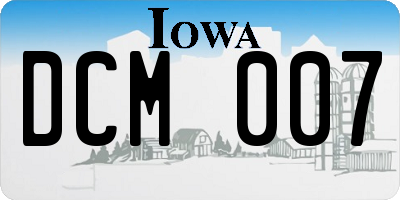 IA license plate DCM007