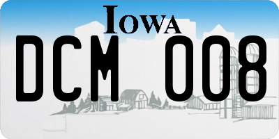 IA license plate DCM008