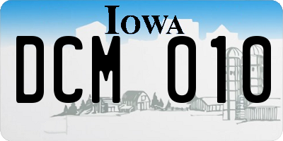 IA license plate DCM010