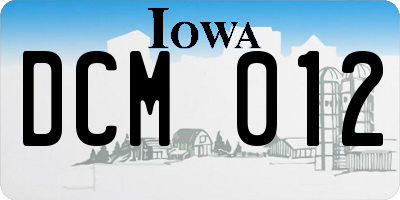 IA license plate DCM012