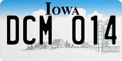 IA license plate DCM014