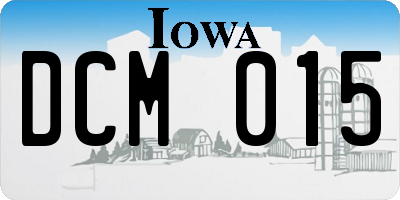 IA license plate DCM015
