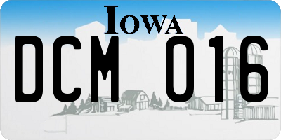 IA license plate DCM016