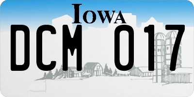 IA license plate DCM017