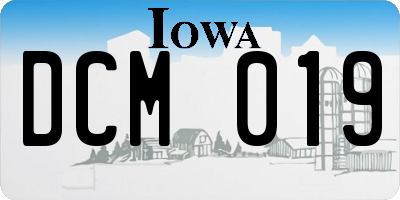 IA license plate DCM019