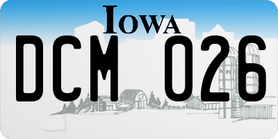 IA license plate DCM026