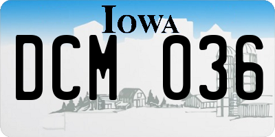 IA license plate DCM036