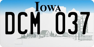 IA license plate DCM037