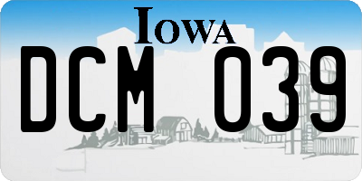 IA license plate DCM039
