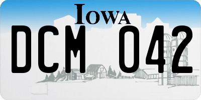 IA license plate DCM042