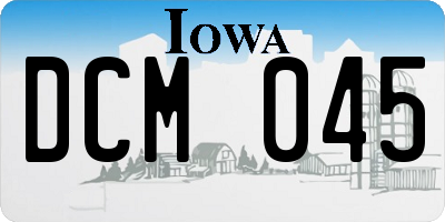 IA license plate DCM045