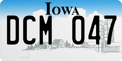 IA license plate DCM047