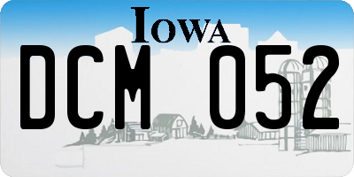 IA license plate DCM052
