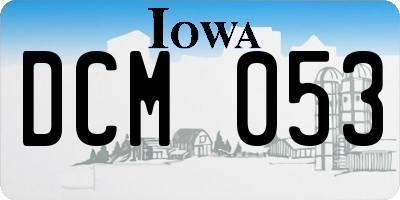 IA license plate DCM053