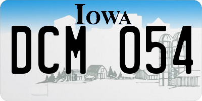 IA license plate DCM054