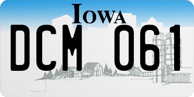 IA license plate DCM061
