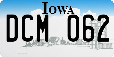 IA license plate DCM062