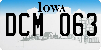IA license plate DCM063