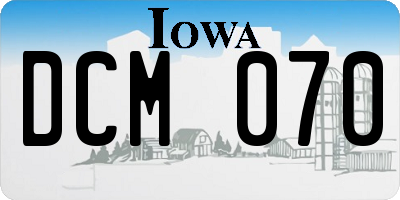 IA license plate DCM070