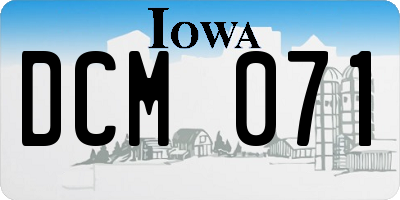 IA license plate DCM071