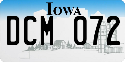 IA license plate DCM072