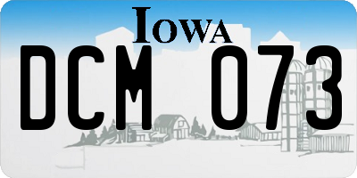 IA license plate DCM073