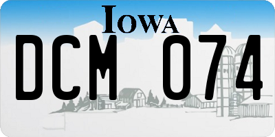 IA license plate DCM074